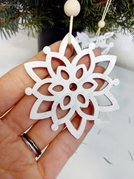 weißer Vintage Holz Baumschmuck